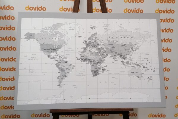 Obraz na korku klasická čiernobiela mapa so šedým okrajom