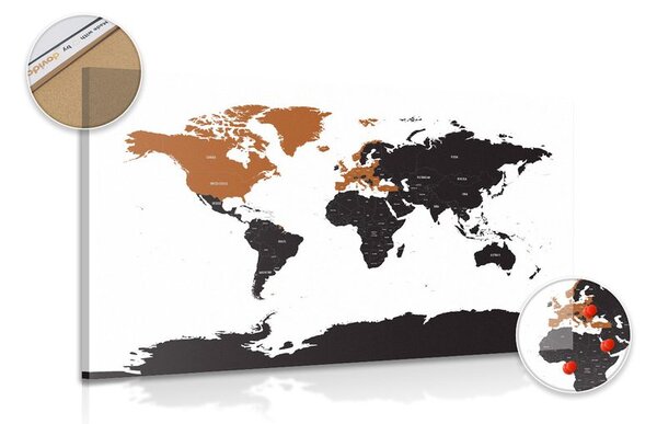 Obraz na korku moderná mapa s kontrastom