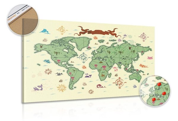 Obraz na korku originálna mapa sveta