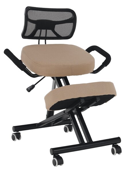 KONDELA Ergonomická kľakačka, béžová/čierna, RUFUS