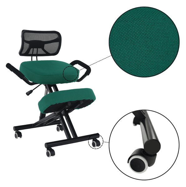 KONDELA Ergonomická kľakačka, zelená/čierna, RUFUS