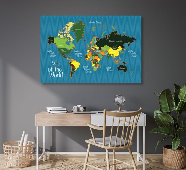Obraz na korku štýlová mapa