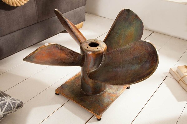 Dizajnový konferenčný stôl Propeller, 60 cm, medený antik