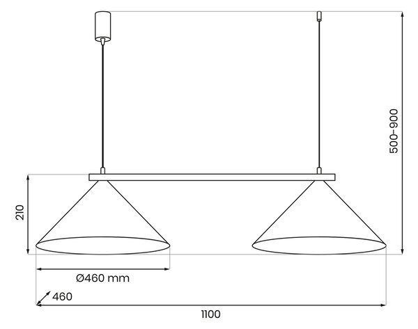 Závesné svietidlo Capital, 2x tmavomodré kovové tienidlo, (fi 46cm), db