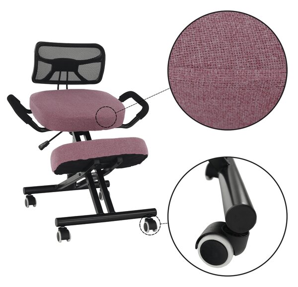 KONDELA Ergonomická kľakačka, ružová/čierna, RUFUS