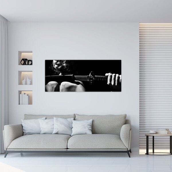Obraz - Žena s mečom (120x50 cm)