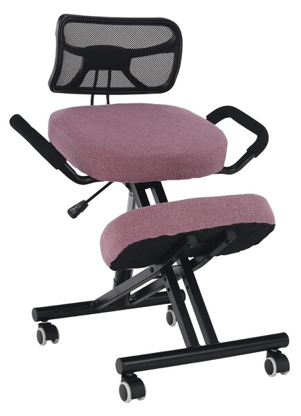 KONDELA Ergonomická kľakačka, ružová/čierna, RUFUS
