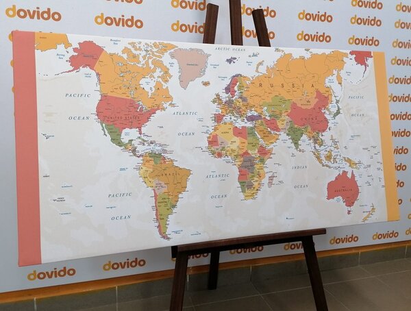 Obraz na korku podrobná mapa sveta