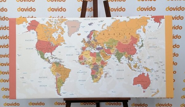 Obraz na korku podrobná mapa sveta