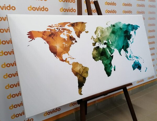 Obraz na korku farebná polygonálna mapa sveta