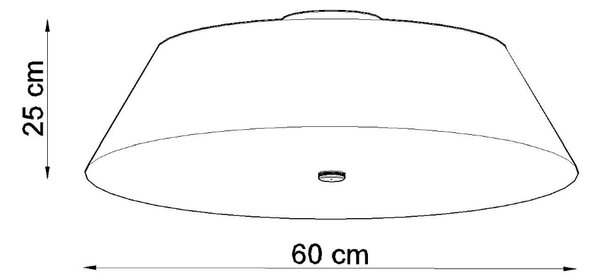 Stropné svietidlo Vega, 1x čierne textilné tienidlo, (biele sklo), (fi 60 cm)