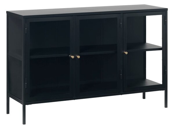 Čierna kovová vitrína 132x85 cm Carmel – Unique Furniture