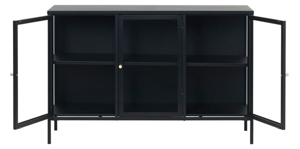 Čierna kovová vitrína 132x85 cm Carmel – Unique Furniture