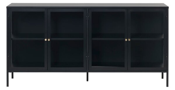 Čierna kovová vitrína 170x85 cm Carmel – Unique Furniture