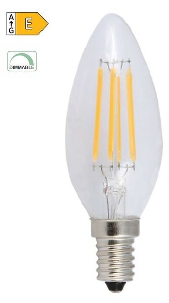 Diolamp LED Filament Candle žiarovka číra C35 5W/230V/E14/2700K/680Lm/360°/Dim