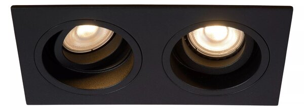 Lucide 22959/02/30 zápustné bodové svietidlo Embed 2x50W | GU10 - čierna, nastaviteľné, stmievateľné