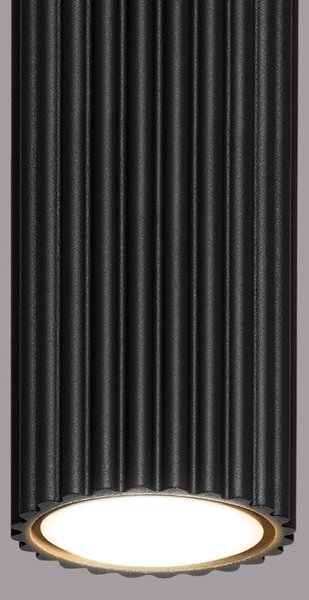 Stropné svietidlo Karbon, 1x čierne kovové tienidlo, (20 cm)