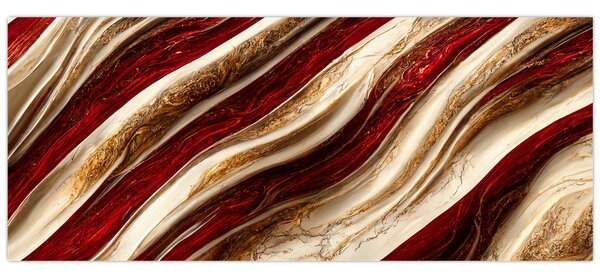 Obraz - Zlato - biela textúra (120x50 cm)