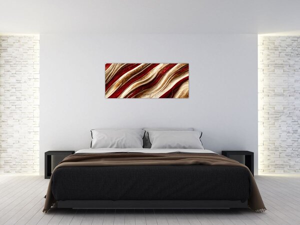 Obraz - Zlato - biela textúra (120x50 cm)