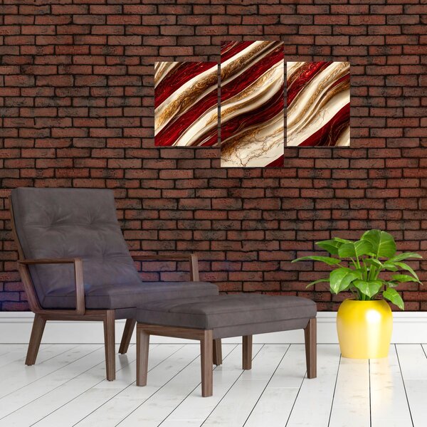Obraz - Zlato - biela textúra (90x60 cm)