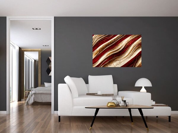 Obraz - Zlato - biela textúra (90x60 cm)