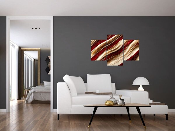 Obraz - Zlato - biela textúra (90x60 cm)