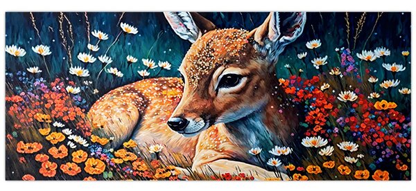 Obraz - Maľované srne (120x50 cm)