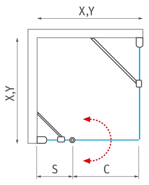 Roth Štvorcový alebo obdĺžnikový sprchový kút CI EPF+CI FXG, brillant - bez vaničky ROTH-Variant: šírka dverí: 80 cm, šírka pevnej steny: 90 cm, orientácia: Uni - (CI EPF/800+CI FXG/900), ROTH-Profily: profily: brillant, výplň: transparent