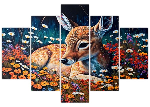 Obraz - Maľované srne (150x105 cm)