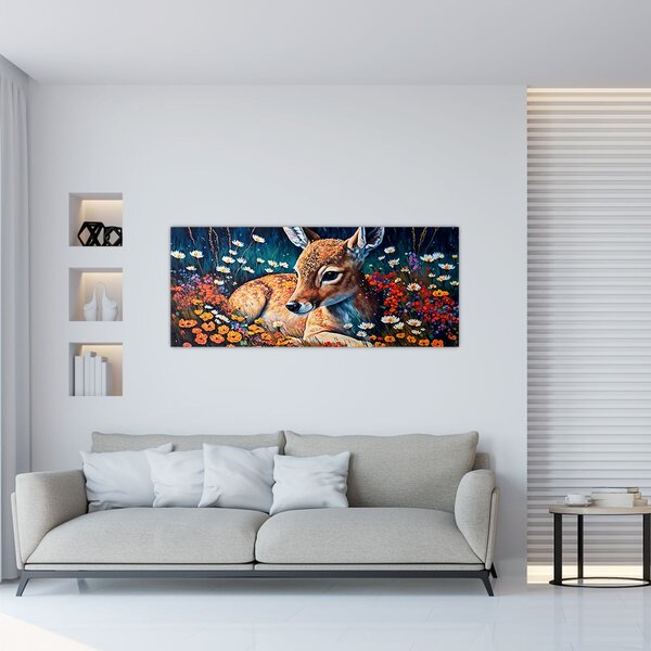 Obraz - Maľované srne (120x50 cm)