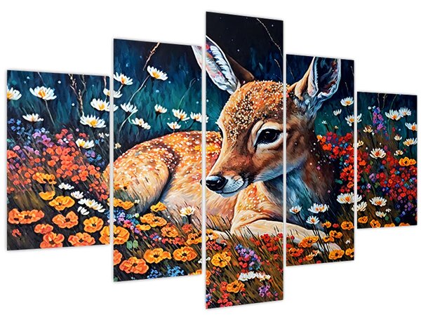 Obraz - Maľované srne (150x105 cm)