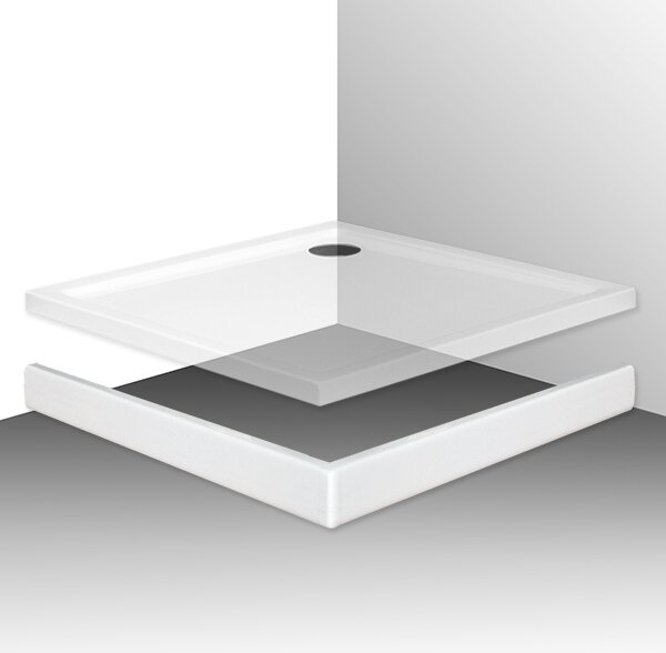 Roth Štvorcová akrylátová sprchová vanička FLAT KVADRO ROTH-Variant: rozmery: 80x80 cm - (FLAT KVADRO 800x800 - 8000118)