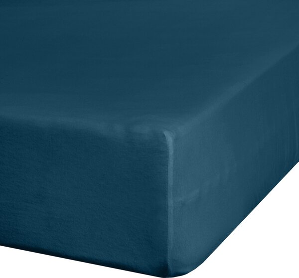 BAVLNENÉ PRESTIERADLO S GUMOU ADELA 180X200X25 CM TMAVOMODRÁ