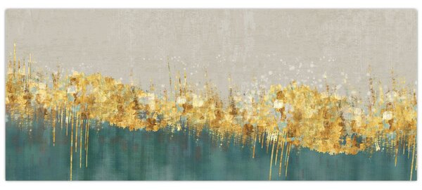Obraz - Textúra so zlatým dekorom (120x50 cm)