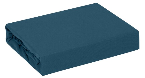 BAVLNENÉ PRESTIERADLO S GUMOU ADELA 220X200X25 CM TMAVOMODRÁ