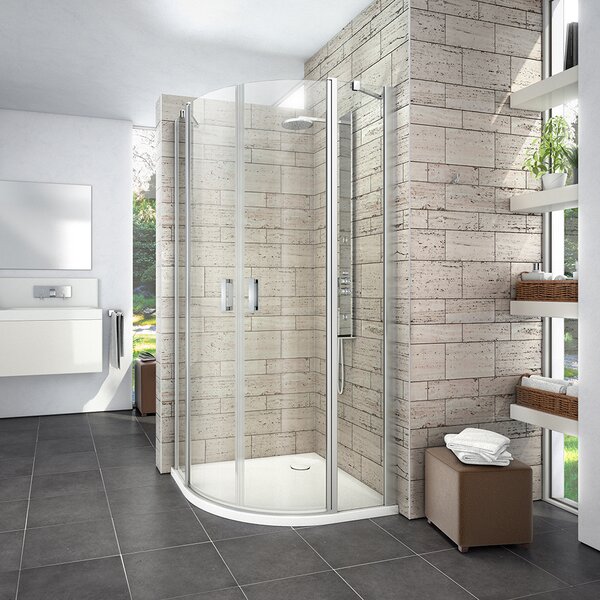 Roth Štvrťkruhový sprchovací kút LYR4 - bez vaničky ROTH-Variant: rozmery: 80x80 cm - (LYR4 800 - 1135008265), ROTH-Profily: profily: brillant, výplň: transparent