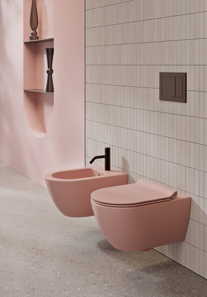GSI GSI, PURA závesná WC misa, Swirlflush, 36x55cm, blush dual-mat, 881524