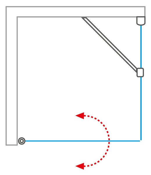 Roth Štvorcový alebo obdĺžnikový sprchový kút LYE2+LYSW1S, brillant - bez vaničky ROTH-Variant: šírka dverí: 80 cm, šírka pevnej steny: 80 cm, orientácia: Univerzálna - (LYE2/800_LYSW1S/800), ROTH-Profily: profily: brillant, výplň: transparent