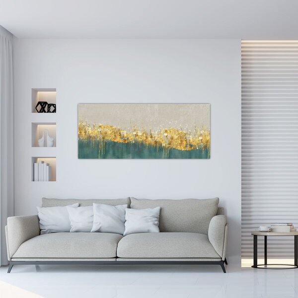 Obraz - Textúra so zlatým dekorom (120x50 cm)