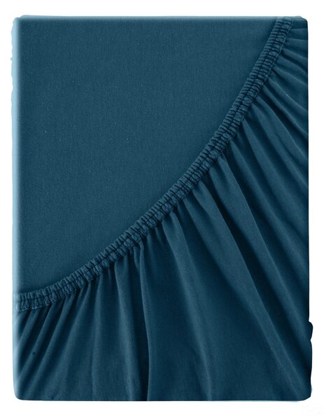 BAVLNENÉ PRESTIERADLO S GUMOU ADELA 220X200X25 CM TMAVOMODRÁ