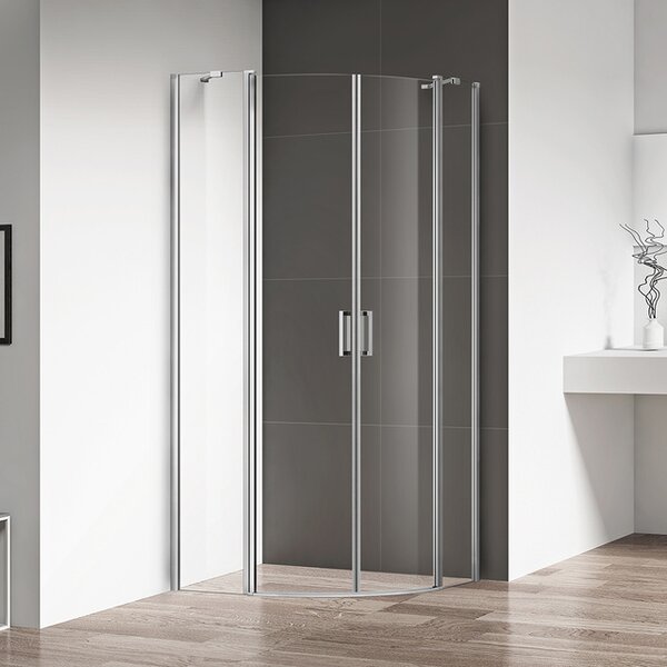 Roltechnik Outlet Štvrťkruhový sprchový kút OBCR2 - bez vaničky ROTH-Variant: rozmery: 80x80 cm - (OBCR2/80x80 - 4000735), ROTH-Profily: profily: brillant, výplň: transparent