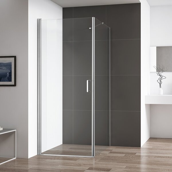 Roltechnik Outlet Otváracie jednokrídlové sprchové dvere OBCO1 s pevnou stenou OBCB - bez vaničky ROTH-Variant: šírka dverí: 80 cm, šírka pevnej steny: 80 cm - (OBCO1-80_OBCB-80), ROTH-Profily: profily: brillant, výplň: transparent