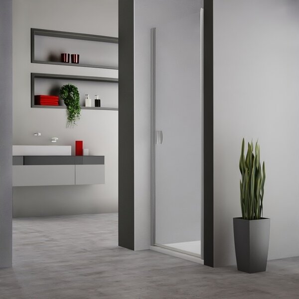 Roltechnik Outlet Jednokrídlové sprchové dvere pre inštaláciu do niky DCN1 - bez vaničky ROTH-Variant: šírka: 80 cm - (DCN1/80 - 736-8000000-00-02), ROTH-Profily: profily: brillant, výplň: transparent