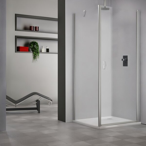Roltechnik Outlet Štvorcový alebo obdĺžnikový sprchový kút DCO1+DB - otváracie dvere s pevnou stenou - bez vaničky ROTH-Variant: šírka dverí: 80 cm, šírka pevnej steny: 80 cm - (DCO80-DB80), ROTH-Profily: profily: brillant, výplň: transparent