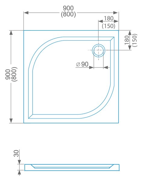 Roltechnik Outlet Štvorcová sprchová vanička iCAST SQUARE z liateho mramoru ROTH-Variant: rozmery: 80x80 cm - (iCAST_SQUARE_80x80 - 8000221)