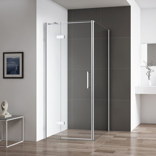 Roltechnik Outlet Jednokrídlové sprchové dvere OBDNL(P)1 s pevnou stenou OBDB - bez vaničky ROTH-Variant: šírka dverí: 80 cm, šírka pevnej steny: 80 cm, orientácia: Pravá - (OBDNP1-80_OBDB-80), ROTH-Profily: profily: brillant, výplň: transparent