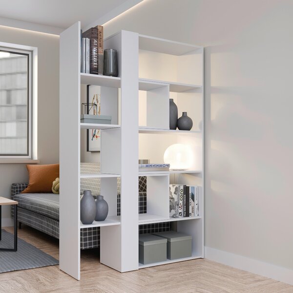 REGÁL, biela, 82-146/180/35 cm Modern Living - Regály