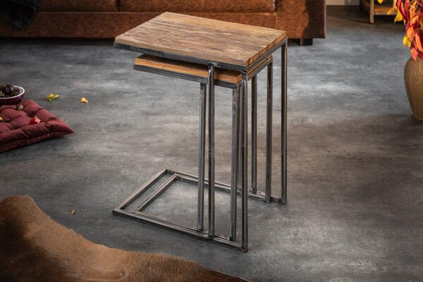 Sada odkladacích stolíkov Shark teak
