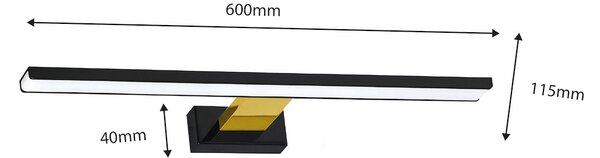Nástenné LED svietidlo Shine1, 1x LED 13,8w, 4000k, (60 cm), b/g
