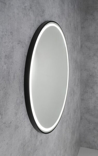 Sapho Sapho, KADRIS guľaté zrkadlo s LED osvetlením, ø 100cm, čierna mat, KD100